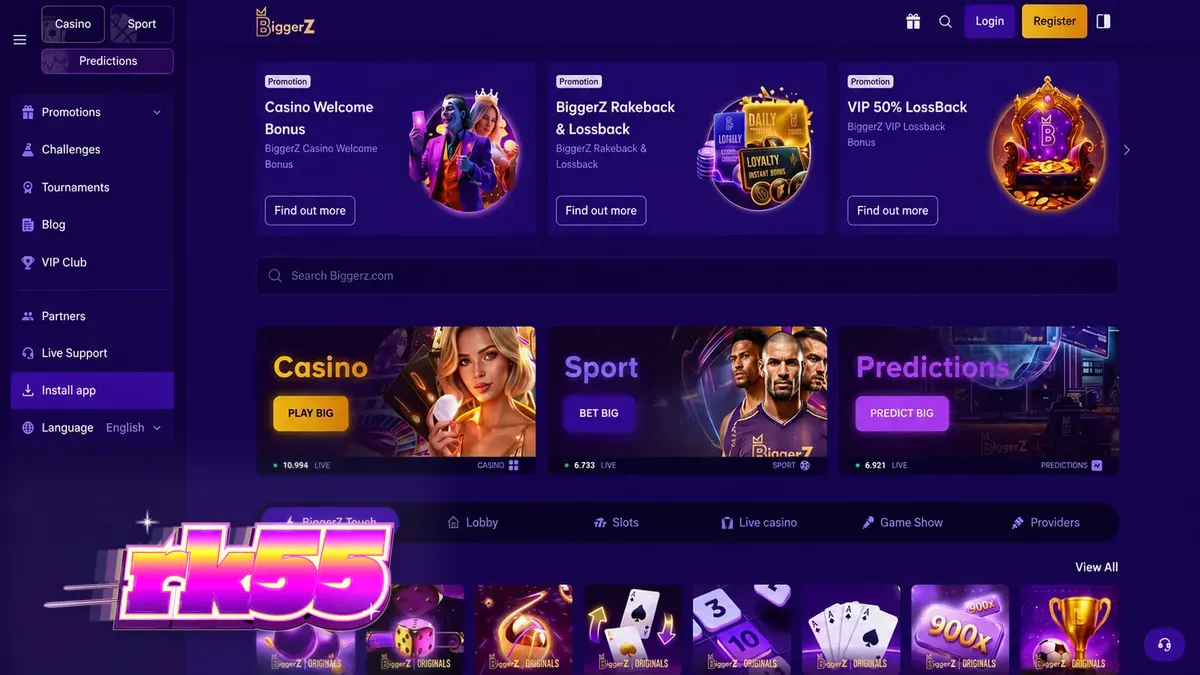 Tampilan antarmuka platform BiggerZ yang bersih dan terstruktur dengan navigasi yang mudah dipahami.